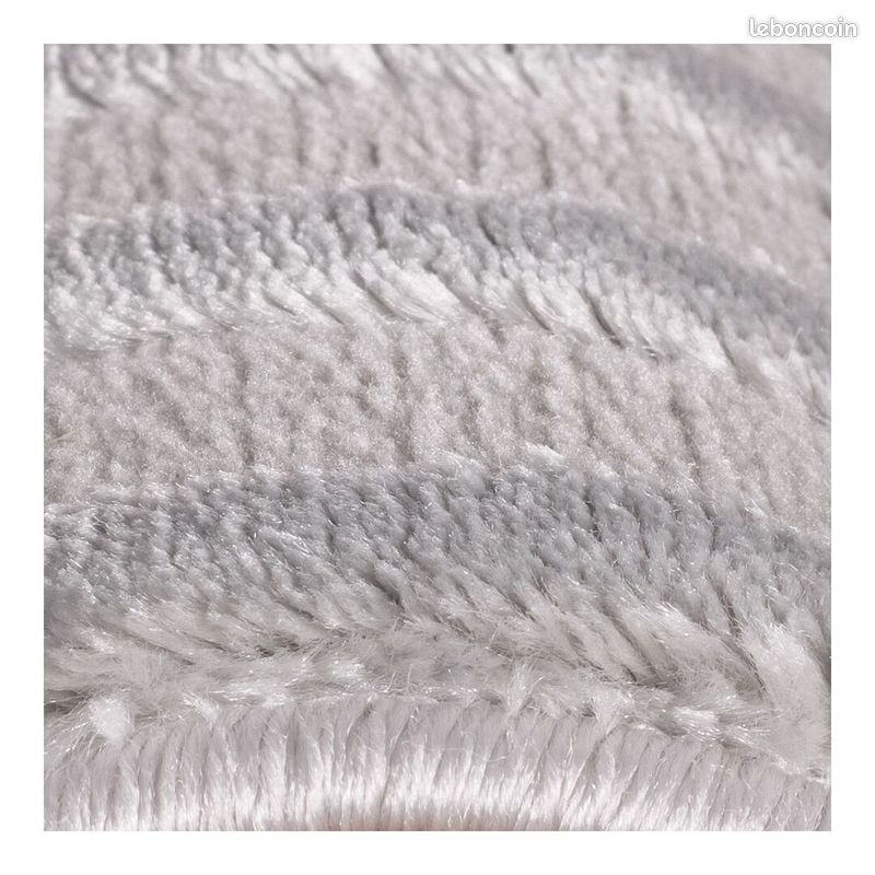 Tapis géométrique design effet 3D Lamego Argenté 200x290 (image 5)