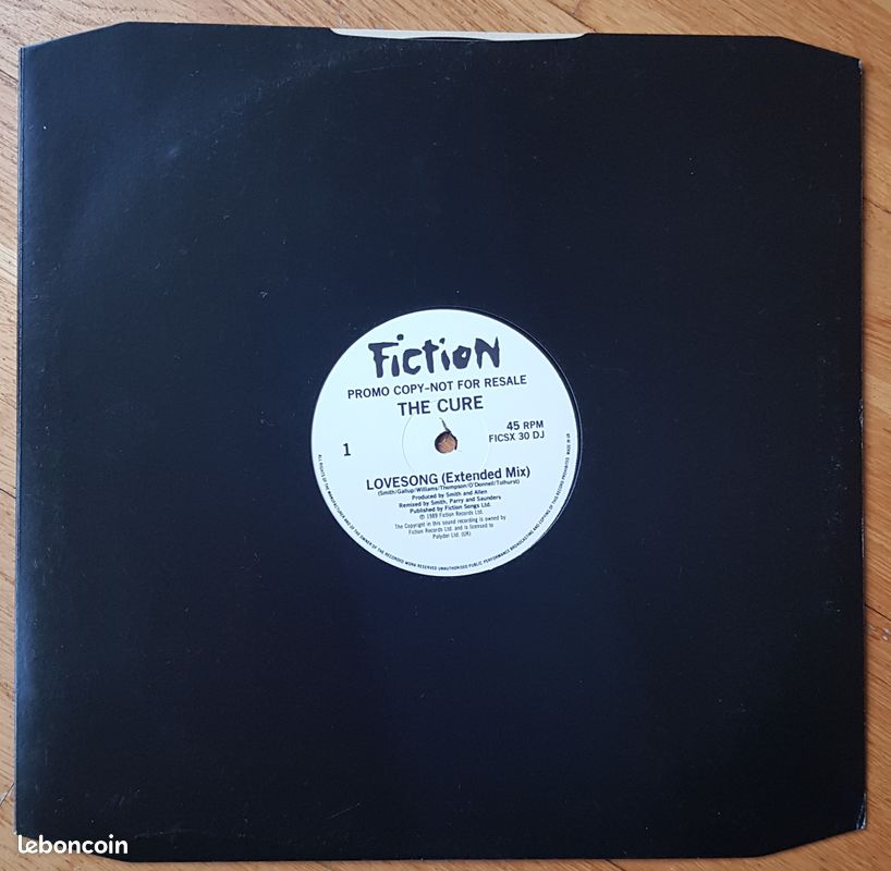 THE CURE - Lovesong - 12" promo U.K. - Pochette noire (1989) (image 1)