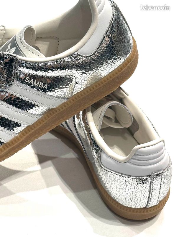 Adidas Samba OG Argent Métallisé Craquelé (image 1)