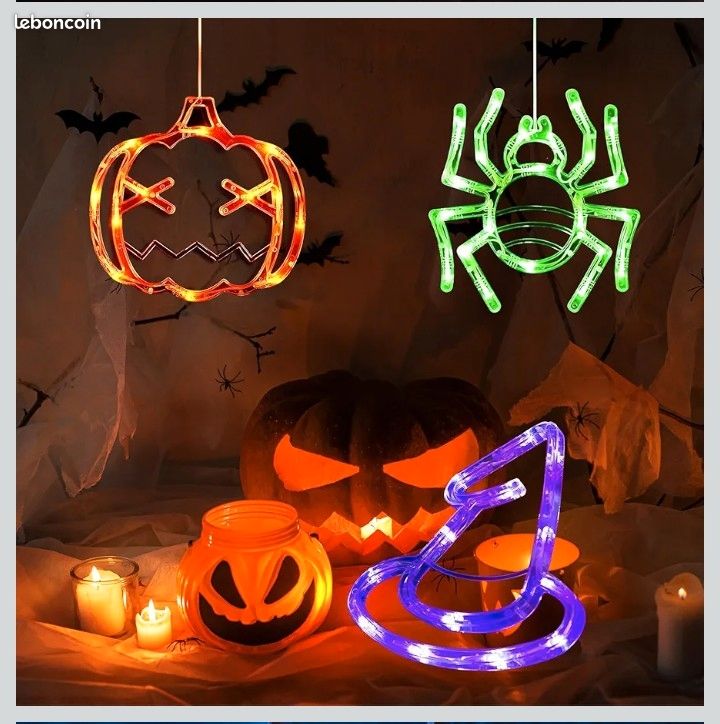 Figurines LED Halloween - 2 Pièces Animatroniques Lumineuses, Décor Fantôme Pour Intérieur Et Extérieur