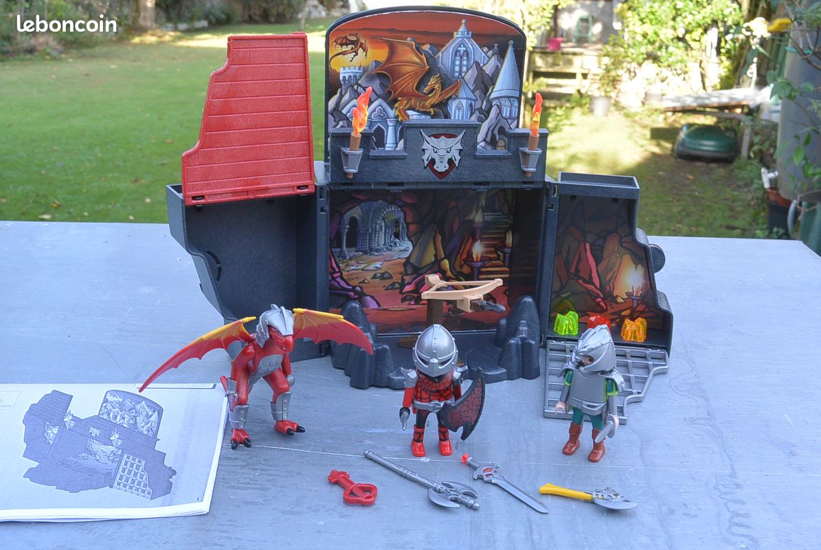 PLAYMOBIL Moyen-Âge – 3 Joyaux Translucides Rubis – Antre Du Dragon – Occasion Complet
