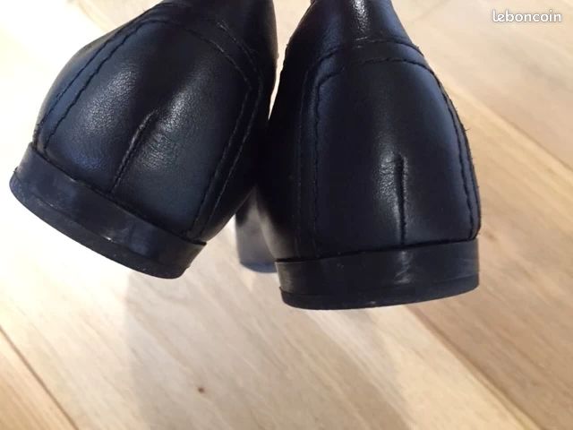 Ballerines Geox Pointure 38 Cuir Noir - Occasion Très Bon état, Semelle Respirante