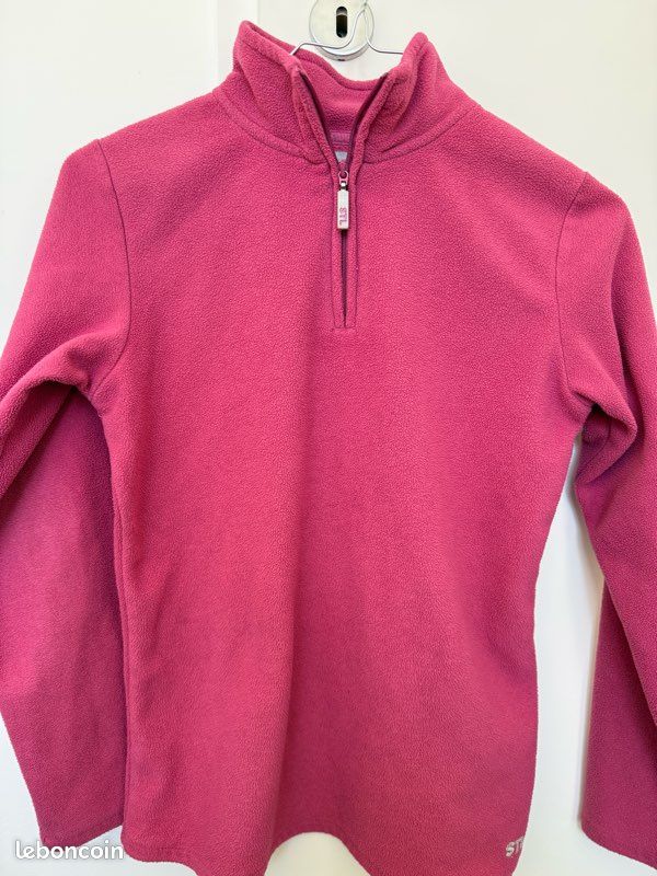 Pull Polaire TOG 24 Femme Taille 12 - Gris Rose 1/4 Zip - Idéal Randonnée