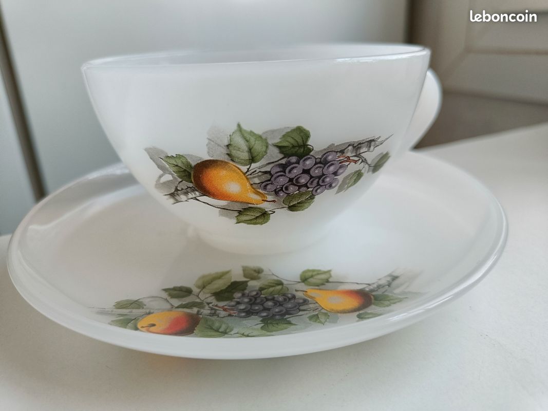 LOT DE 5 tasses Arcopal vintage avec motifs floraux - vintage EUR 14,90