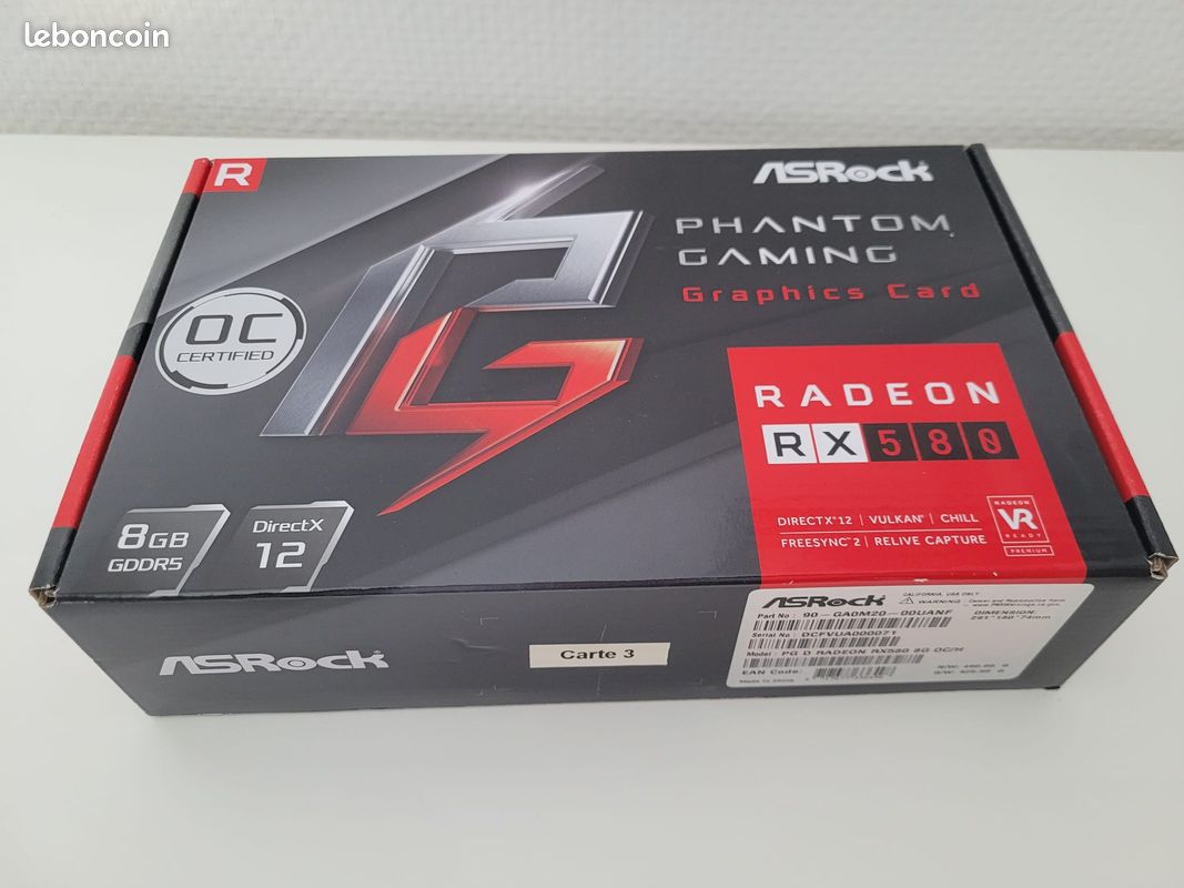 Carte graphique ASRock Phantom Gaming Radeon RX 580 8GB OC (image 2)