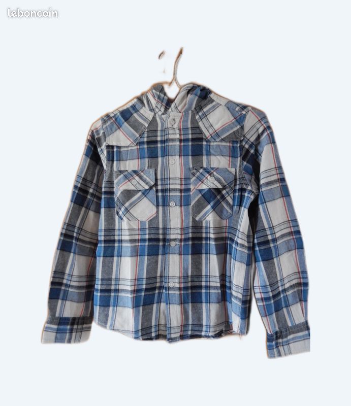 Chemise d'hiver bleue à carreaux (image 1)