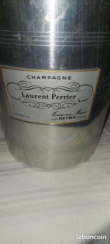 Seau à champagne Laurent Perrier en aluminium Vintage Reims 1960