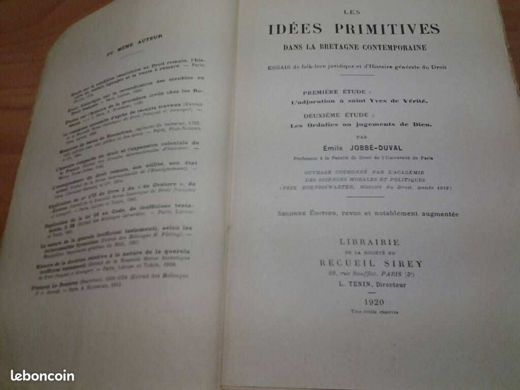 Les idées primitives dans la Bretagne 1920 EO (image 2)