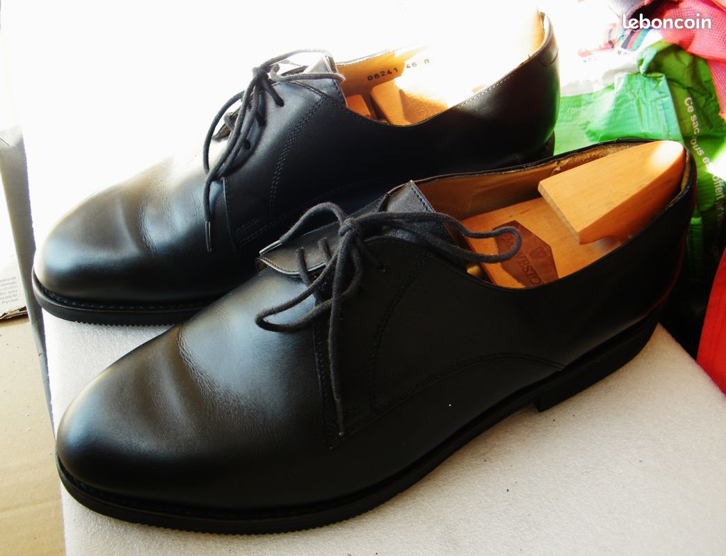 Chaussures en cuir noir Marbot (cousu Goodyear) tbe 45,5 46 homme (image 1)