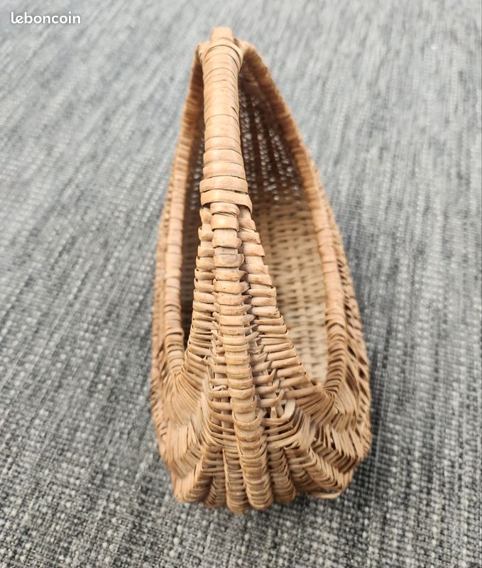 Panier gondole en rotin osier tressé vintage petit modèle | Selency