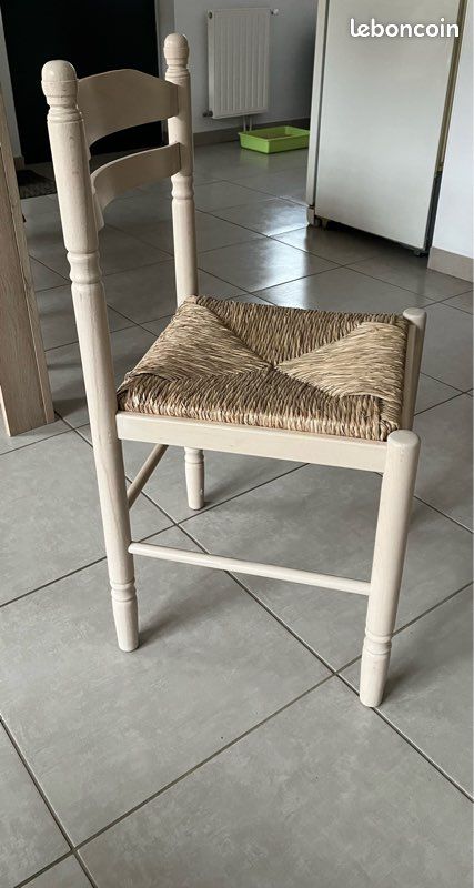 Chaise bois / paille (image 1)
