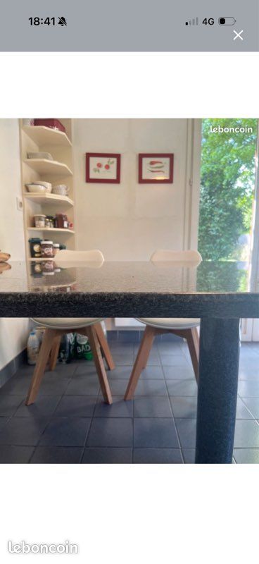 Table en granite noir très bon état (image 2)