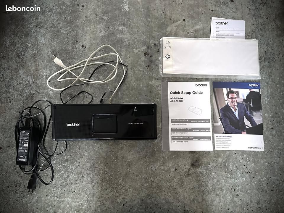 Scanner pro Brother compact ADS1100W (recto‐verso, scan carte rigide, 1200 dpi) PC/Mac, impeccable (image 4)