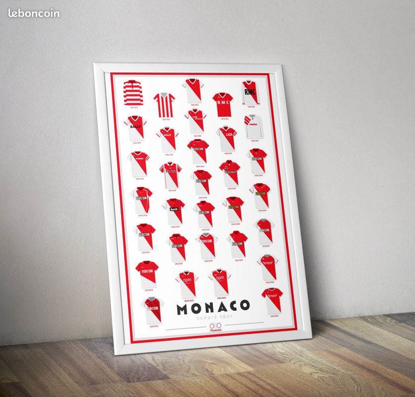 Affiche maillots de l'AS MONACO (image 1)