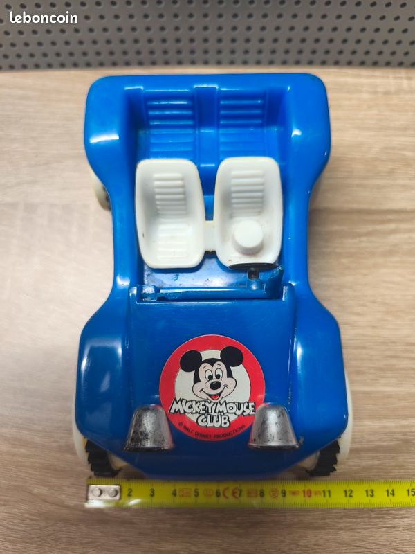 Buggy bleu électrique en plastique Mickey Mouse Club (1980) (image 3)