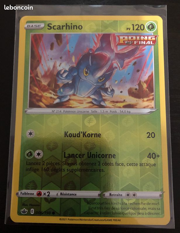 Carte Pokémon Scarhino reverse - Règne de Glace (image 1)
