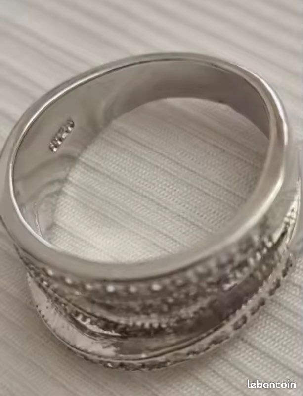 Bague géométrique argent (image 9)