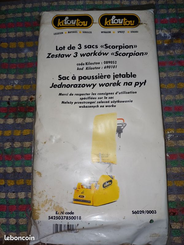 Lot de 3 sac à poussière scorpion pour ponceuse (image 1)