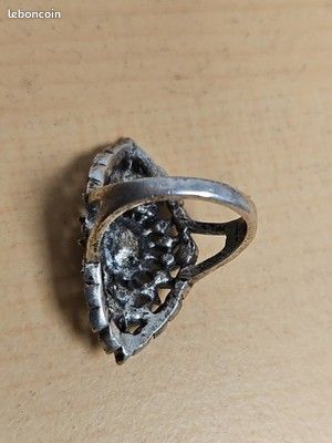 Bague Ancienne En Argent à Restaurer - Taille 61 - Bijou Vintage Rétro Occasion