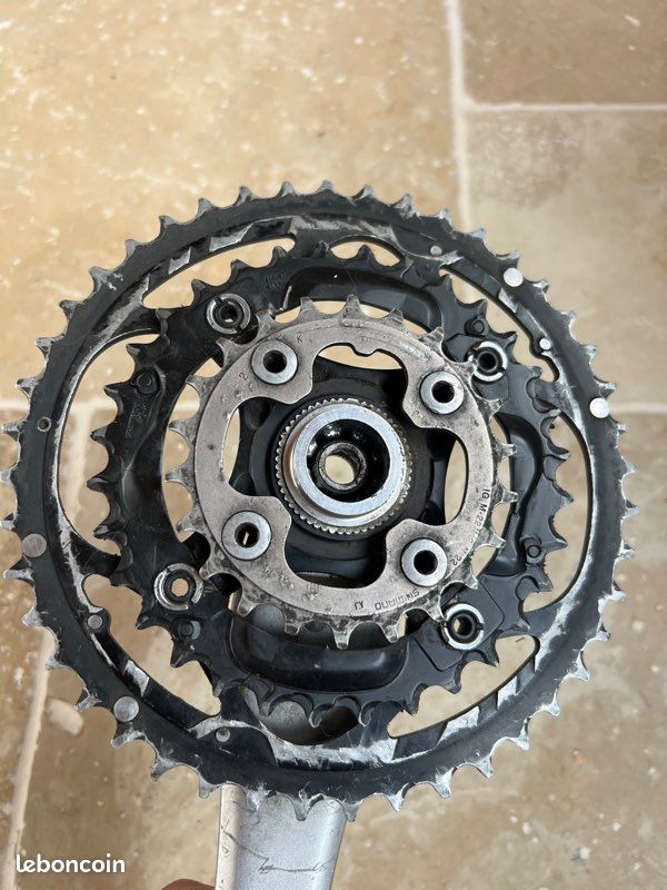 Pédalier Vintage Shimano XT M737 - 175mm - Plateau 44/32/22 - Pour Pièces