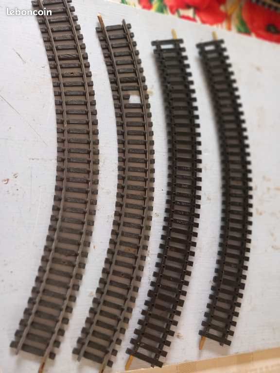 Jouef Lot de 4 Rails courbes acier (image 1)