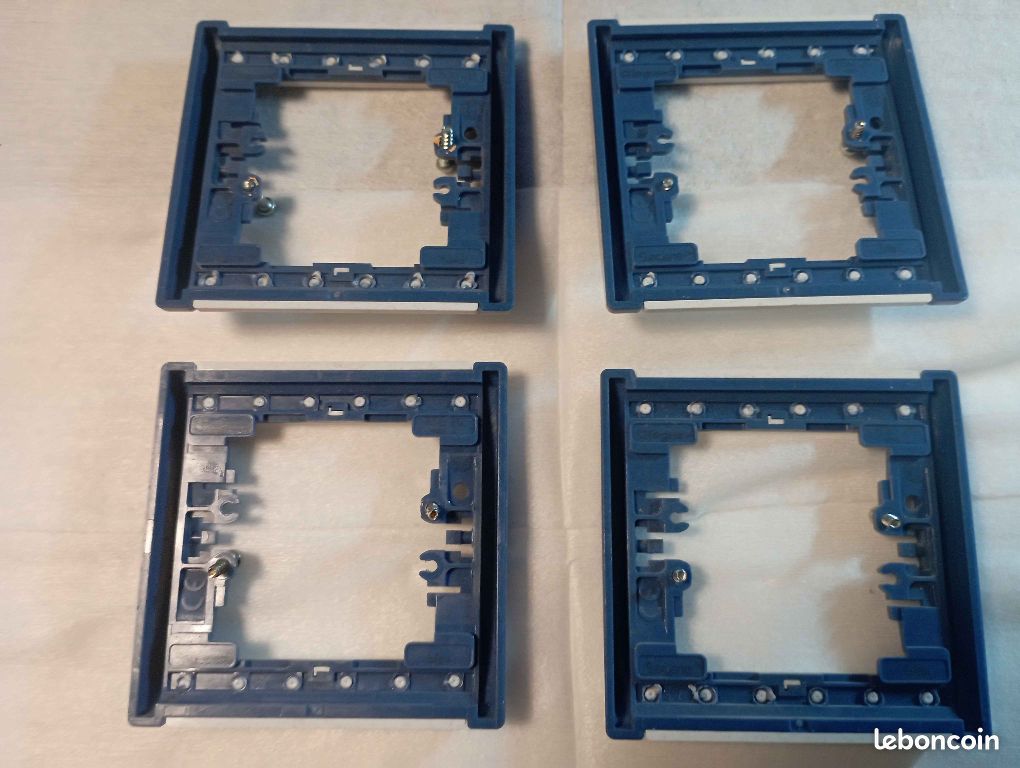 Plaque Double Legrand Sagane Silex Blanc Moucheté - Pour Prises Ou Interrupteurs, Neuve