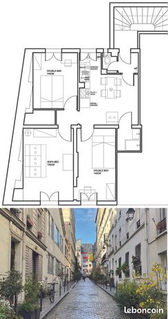 Appartement a louer paris-20e-arrondissement - 4 pièce(s) - 56 m2 - Surfyn