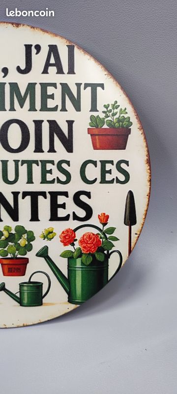 Plaque Métal Humour Jardin - Décoration Fleuriste - Thème Jardinier Rigolo - Neuve