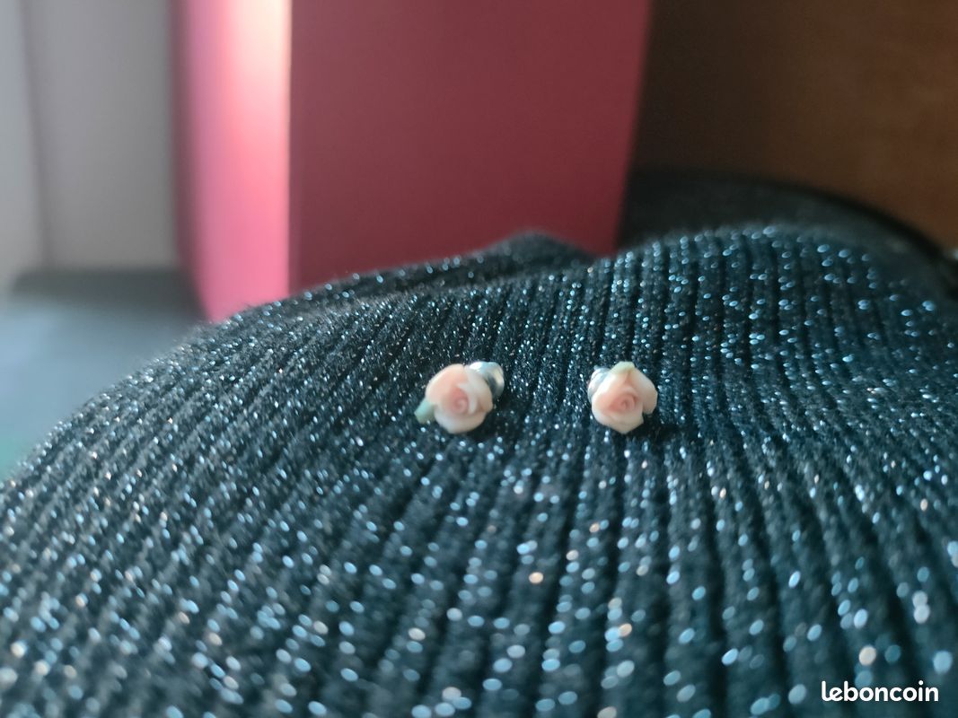 Clous d'oreilles rose (image 4)
