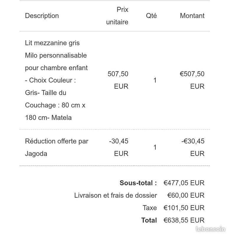 Lit mezzanine enfant, jeune ado [URL masquée pour votre sécurité] (image 5)