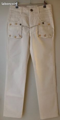 Pantalon Marithé + François Girbaud Blanc - Taille 40 - Coton/viscose - Occasion Très Bon état