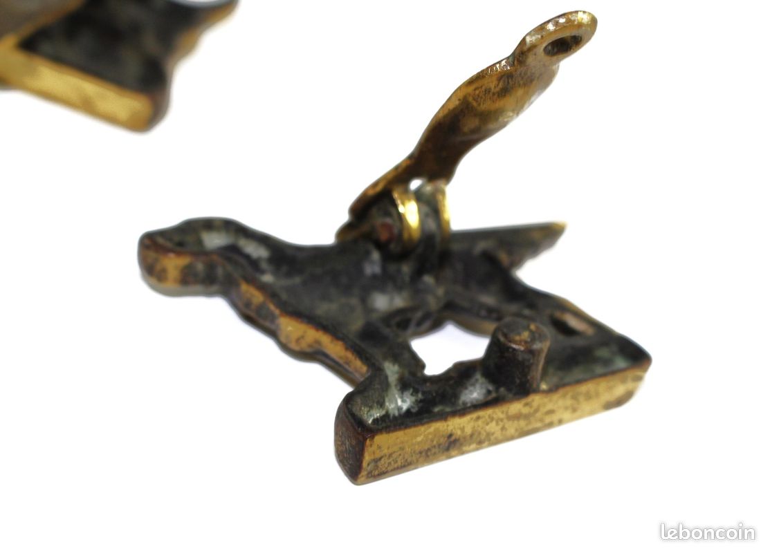 Heurtoir de porte chiens en bronze ou laiton doré (image 8)