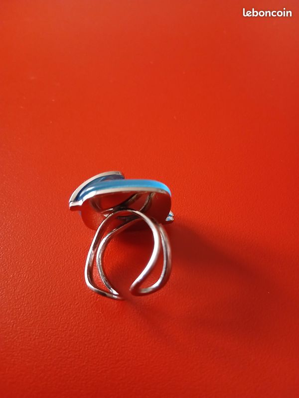 Bague perle bleue (image 4)