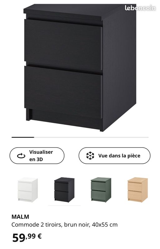 Table de chevet noir (image 3)