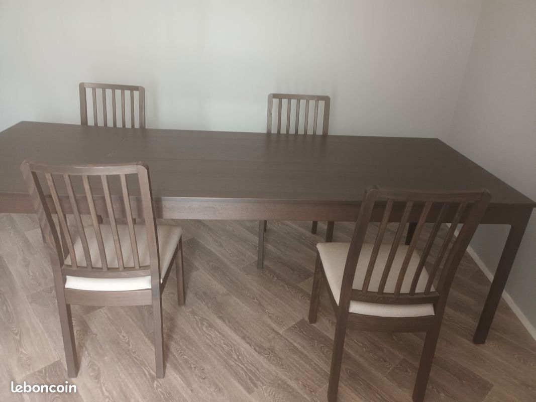 Table plus rallonge plus 4 chaises (image 2)