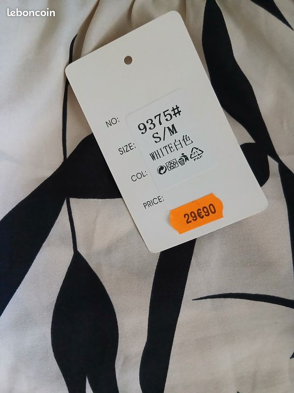 Pantalon fluide blanc et noir (image 4)