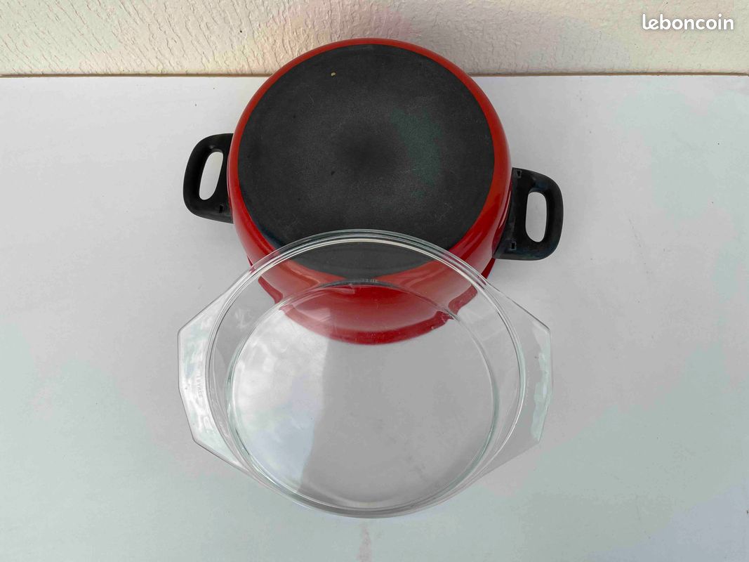 Faitout émaillé rouge 24 cm (image 3)