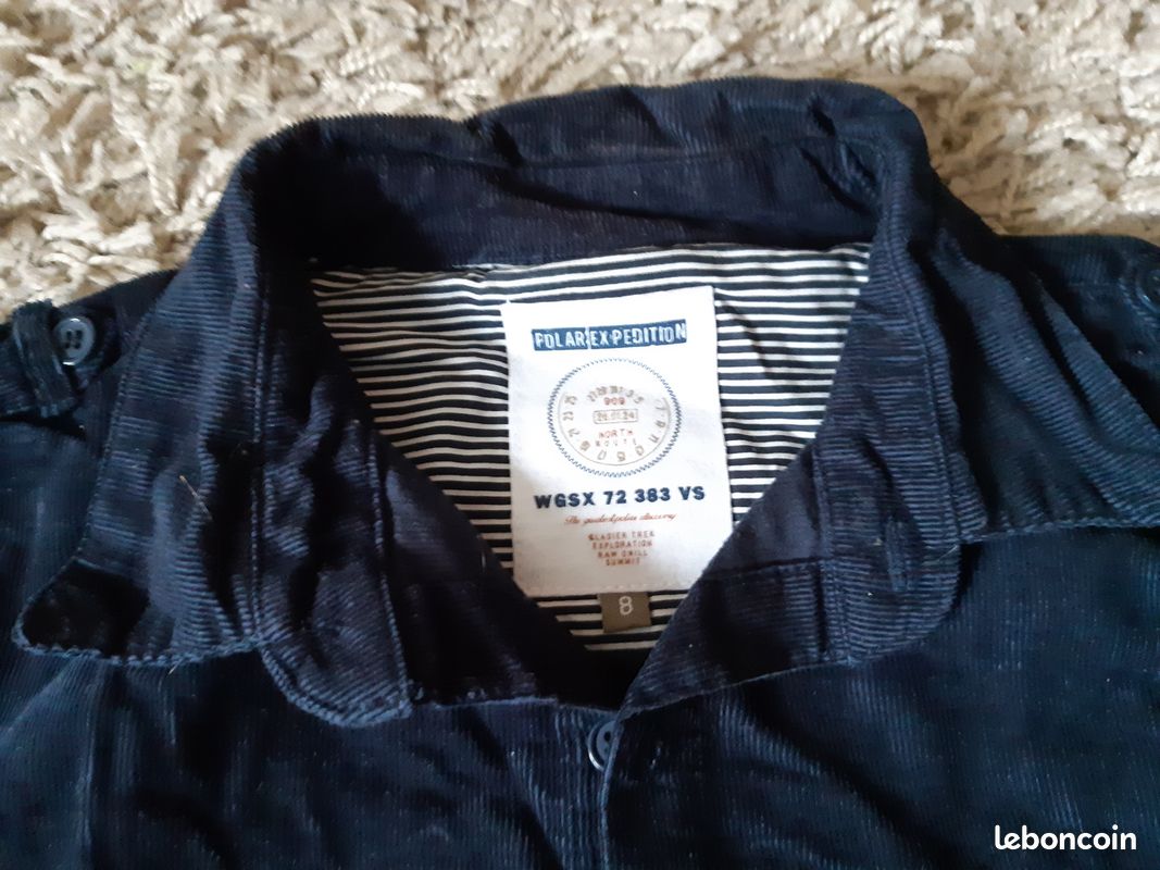 Chemise velours bleu marine 8 ans (image 3)