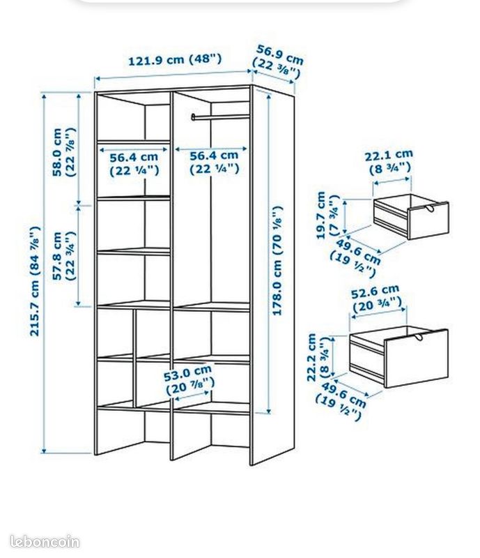 Armoire -penderie VISTHUS IKEA (image 3)