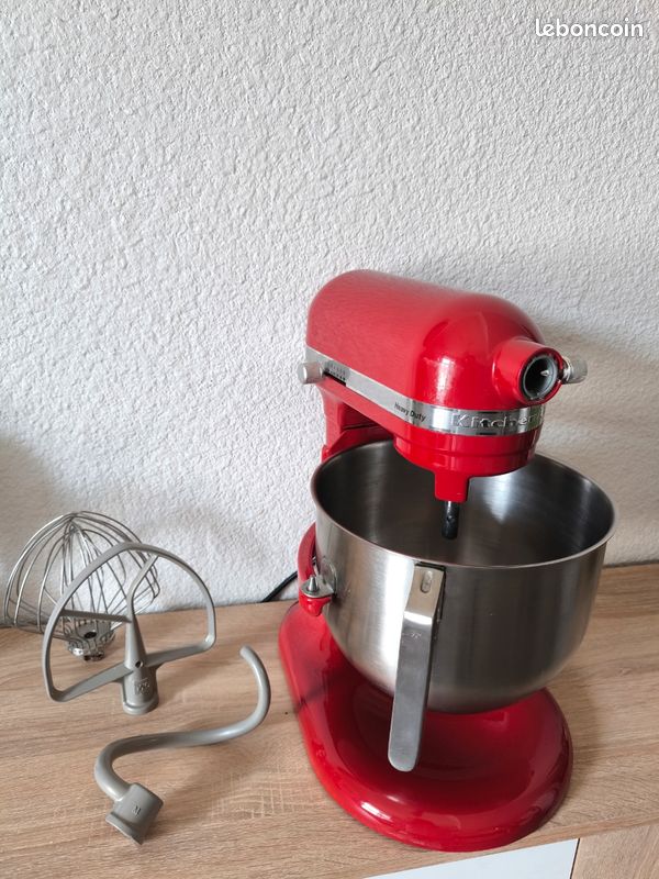 Fouet Cuisine KitchenAid Inox Rouge Cerise – Ustensile Pro Ergonomique, Garantie à Vie