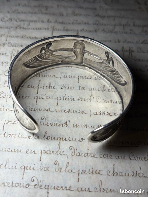 Bracelet De Bras Style Ethnique Vintage - Motif Serpent Métal Argenté - Occasion
