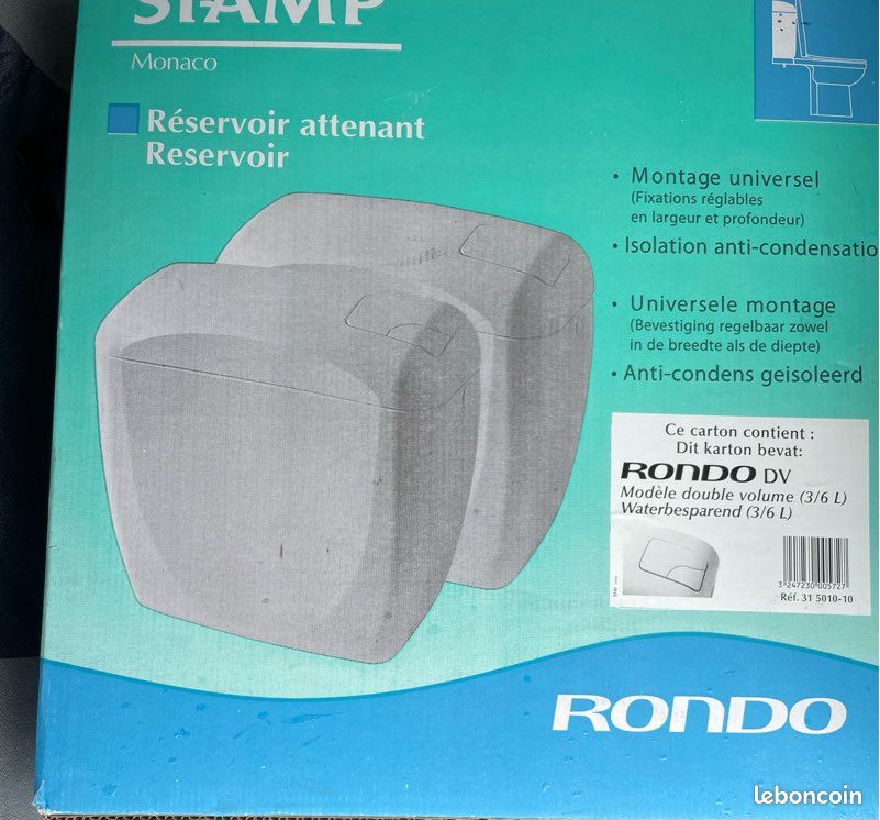 SIAMP Réservoir toilette wc attenant Rondo DV double touche neuf (image 1)