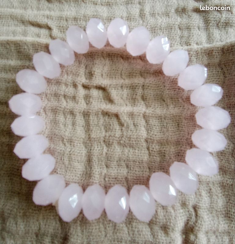Bracelet perles en verre roses- anges78 - 6 (image 1)