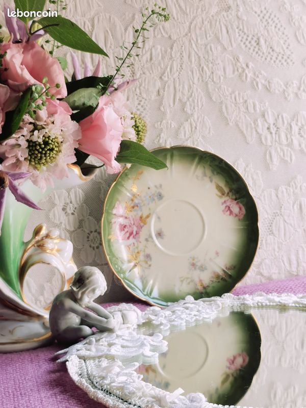Ancien 19thC Français Paris Porcelaine Floral Plaque Vieux France eBay