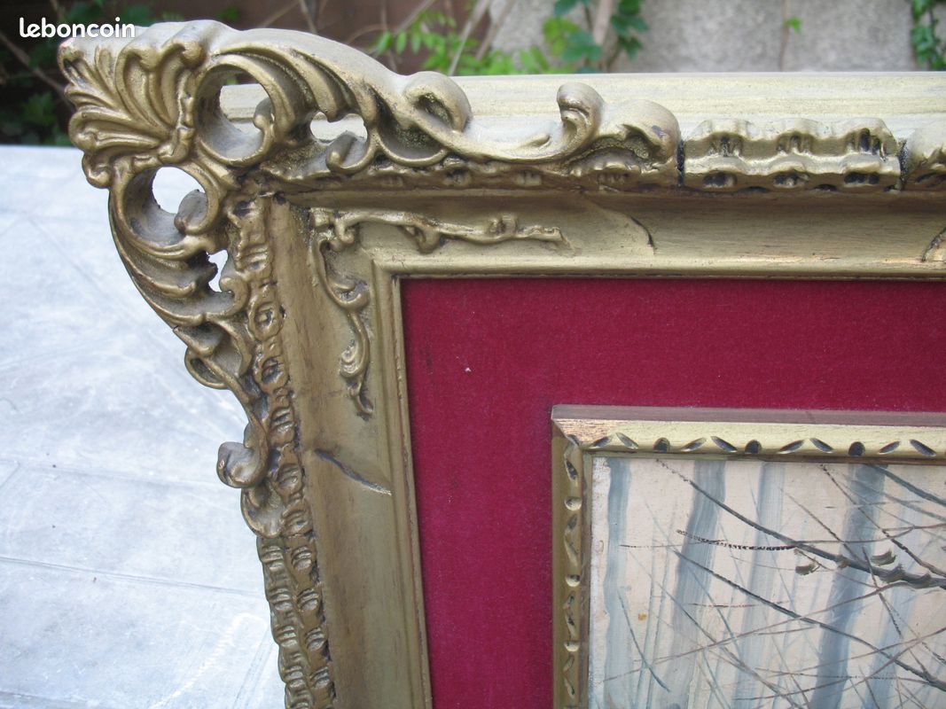Très GRAND TABLEAU Huile sur Toile Cadre G. DORE 114 X 79 cm HT uuu (image 4)