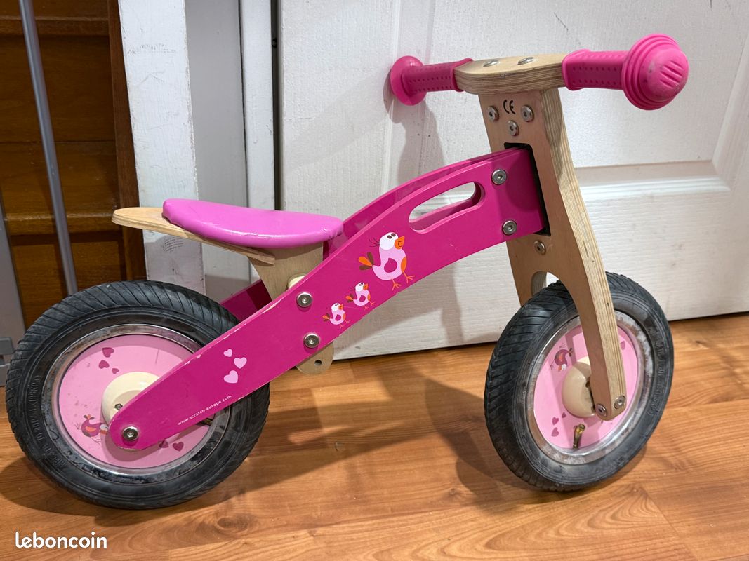 Vélo enfant joyz Mini-Draisienne en Bois, Vélo d'Équilibre Bleu, Vélo d'Apprentissage Enfants +2 Ans
