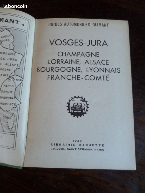 Guides automobiles Diamant Vosges-Jura Lorraine-Alsace Bourgogne-Lyonnais (1939) (image 2)