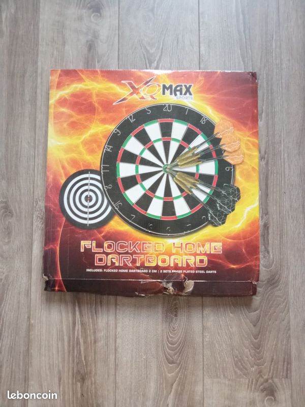 Jeu de fléchettes XQ Max Sports – Cible double face + 6 fléchettes (image 1)