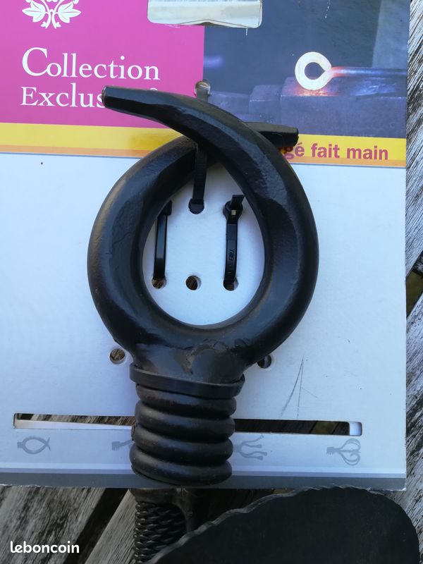 2 Tringles a rideaux noires en fer forgé a la main, NEUVES (image 2)