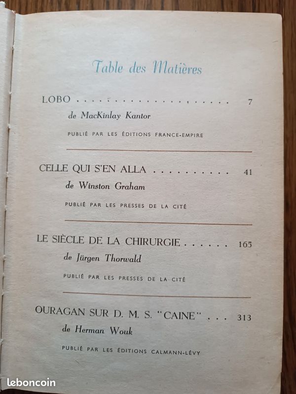 Vends 4 Livres anciens " Sélection du Livre " . 1958 (image 5)
